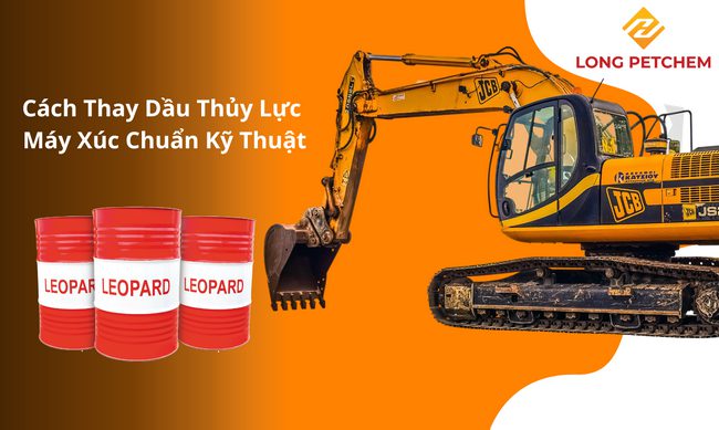 cách thay dầu thủy lực máy xúc