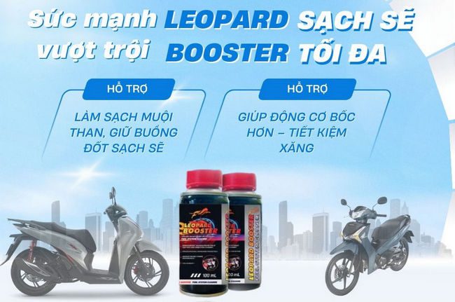 leopard-booster-lam-sach-buong-dot-toi-uu-hieu-suat-xe-may-1 Leopard booter hỗn hợp vệ sinh buồng đốt bảo vệ động cơ